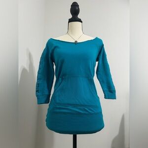 Energie Teal Sweatshirt with Ribbed Hem